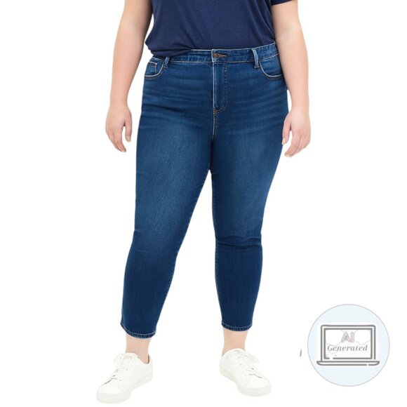 Soft Surroundings Womens High Rise Jeans Slim Leg Stretch Petite Size 14P - Picture 1 of 13